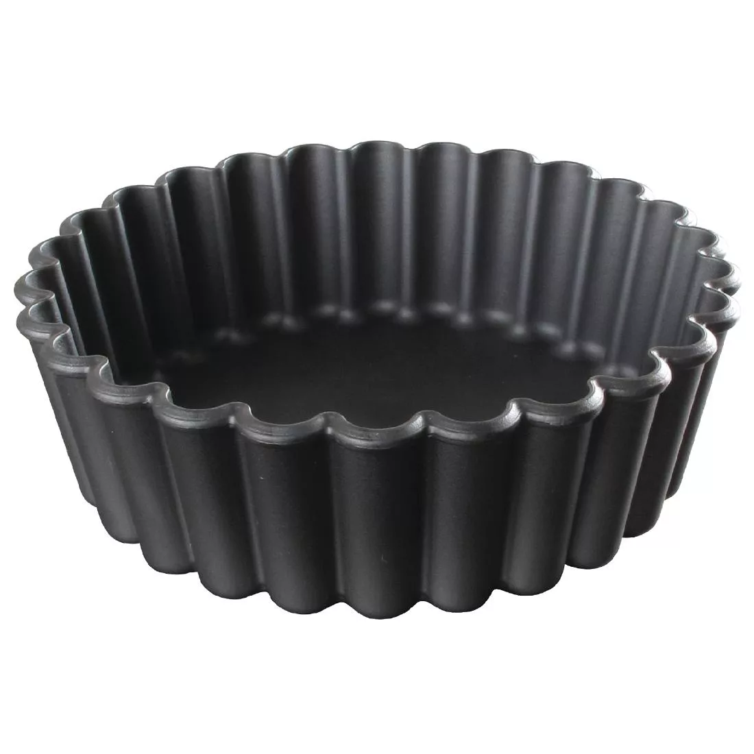 dn949_y_mould.jpg Matfer Bourgeat Exoglass Mini Pie Moulds Fluted 100mm (Pack of 12) - Image 1