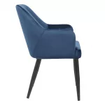 Bolero Lia Velvet Effect Chairs Dark Navy (Set of 2) - Image 4