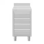 Vogue Stainless Steel 4 Drawer Workstation with 100mm Upstand - Image 3