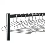 Black Garment Rail with 25 Captive Steel Hangers - Image 4