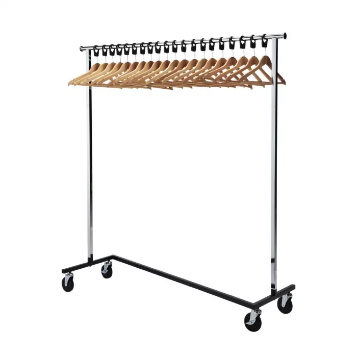 Bolero Garment Rail with 20 Wood Hangers - Image 1