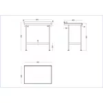 Vogue Stainless Steel Wall Table with Upstand 900mm - Image 3