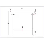 Vogue Stainless Steel Wall Table with Upstand 900mm - Image 4