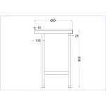 Vogue Stainless Steel Wall Table with Upstand 900mm - Image 6