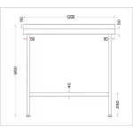 Vogue Stainless Steel Wall Table with Upstand 1200mm - Image 4