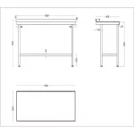 Vogue Stainless Steel Wall Table with Upstand 1500mm - Image 3
