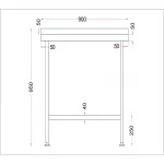 Vogue Stainless Steel Wall Table with Upstand 900mm - Image 4