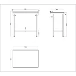 Vogue Stainless Steel Wall Table with Upstand 1200mm - Image 3