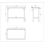 Vogue Stainless Steel Wall Table with Upstand 1500mm - Image 3