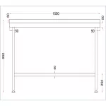 Vogue Stainless Steel Wall Table with Upstand 1500mm - Image 4