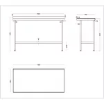 Vogue Stainless Wall Table with Upstand 1800mm - Image 3