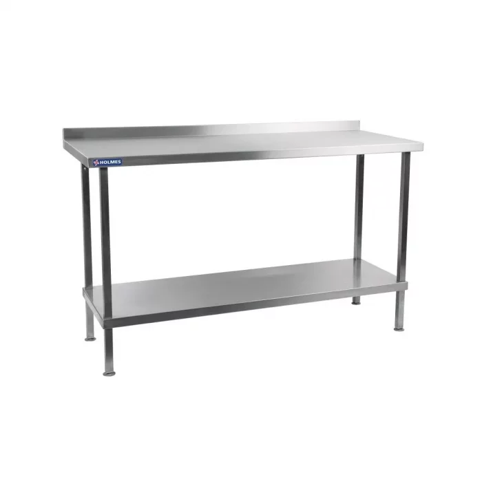 Vogue Stainless Steel Wall Table with Upstand 1200mm - Image 1