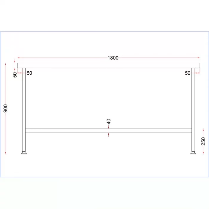 Vogue Stainless Steel Centre Table 1800mm - Image 4