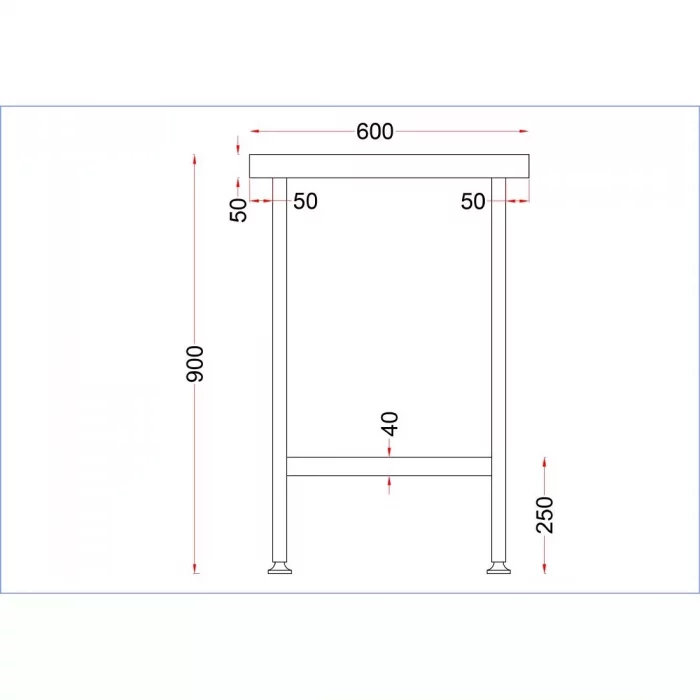Vogue Stainless Steel Centre Table 600mm - Image 4