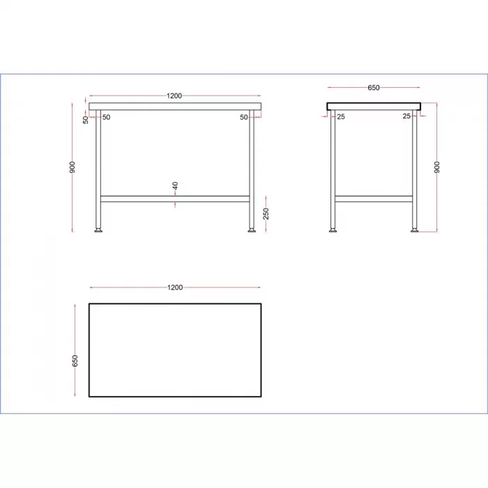 Vogue Stainless Steel Centre Table 1200mm - Image 3