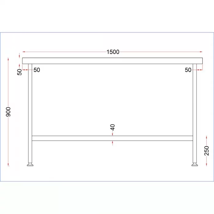 Vogue Stainless Steel Centre Table 1500mm - Image 4