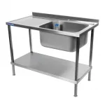 Vogue Fully Assembled Stainless Steel Sink Left Hand Drainer 1200mm - Image 5