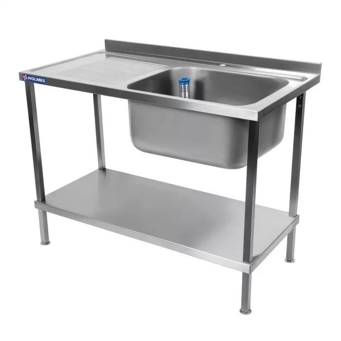Vogue Fully Assembled Stainless Steel Sink Left Hand Drainer 1200mm - Image 5