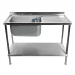 Vogue Fully Assembled Stainless Steel Sink Right Hand Drainer 1500mm - Image 2