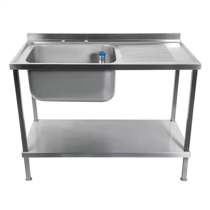 Vogue Fully Assembled Stainless Steel Sink Right Hand Drainer 1500mm - Image 2