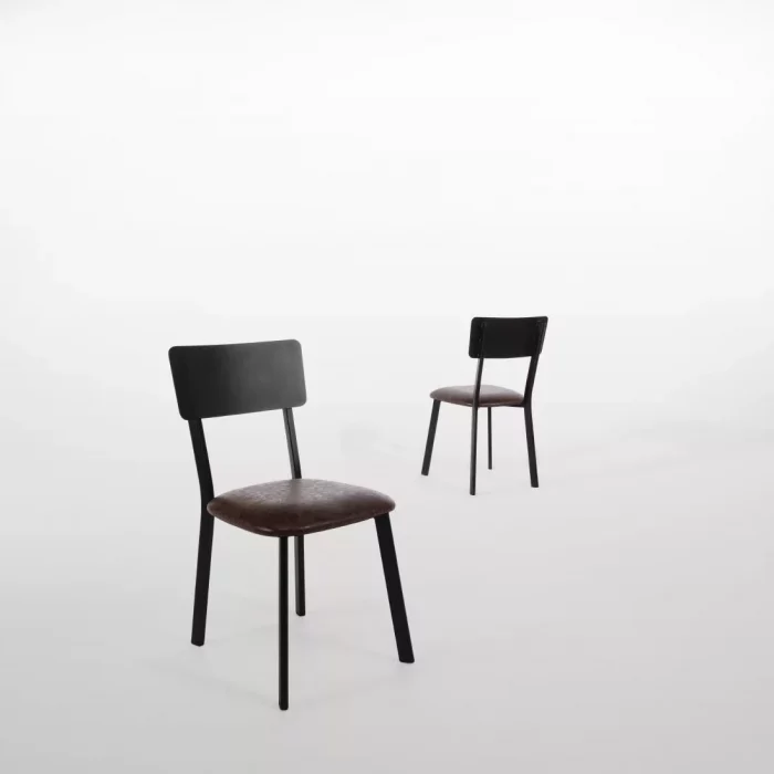 Bolero Metal & PU Side Chairs Vintage Mocha (Pack 4) - Image 7