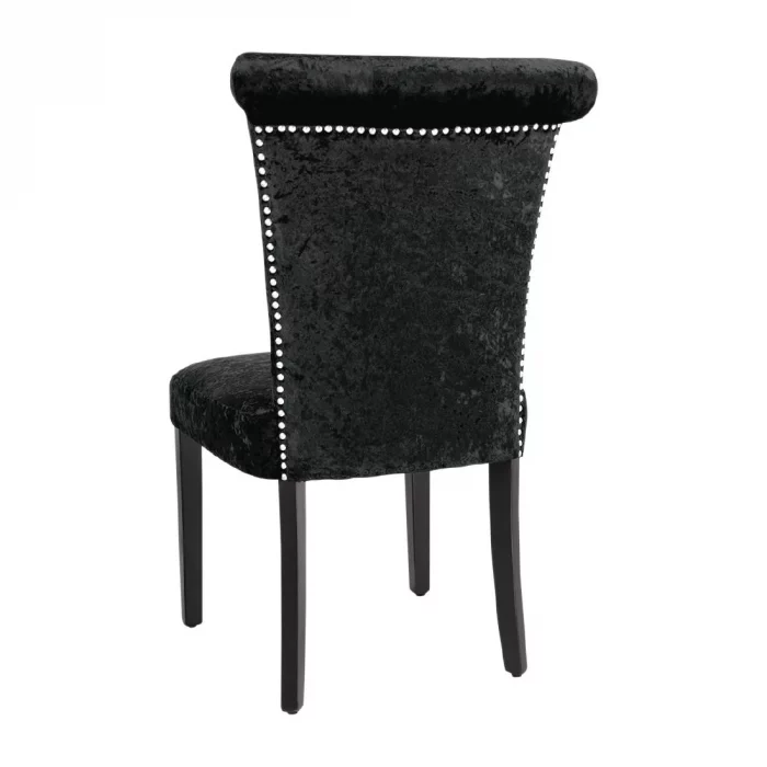 Bolero Black Crushed Velvet Dining Chair (Pack of 2) - Image 2