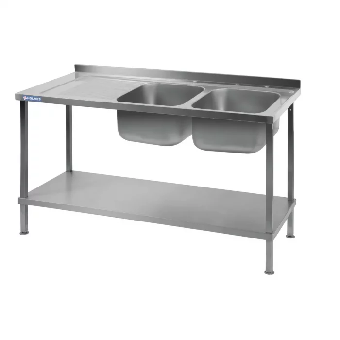 Vogue Fully Assembled Stainless Steel Sink Left Hand Drainer 1800mm - Image 4