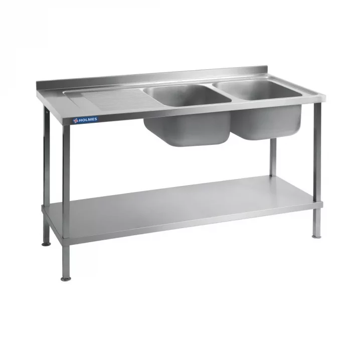 Vogue Fully Assembled Stainless Steel Sink Left Hand Drainer 1800mm - Image 1