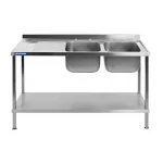 Vogue Fully Assembled Stainless Steel Sink Left Hand Drainer 1800mm - Image 5