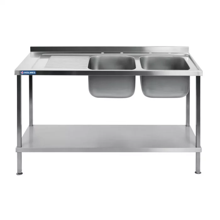 Vogue Fully Assembled Stainless Steel Sink Left Hand Drainer 1800mm - Image 5