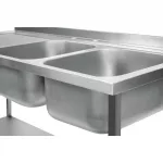 Vogue Fully Assembled Stainless Steel Sink Left Hand Drainer 1800mm - Image 6