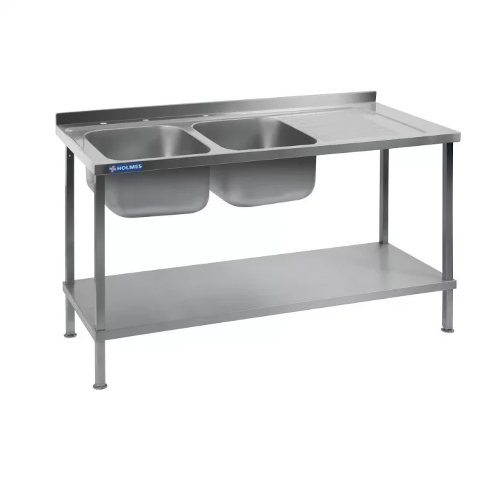 Vogue Fully Assembled Stainless Steel Sink Right Hand Drainer 1800mm - Image 1