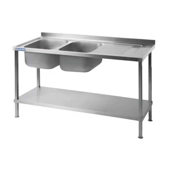 Vogue Fully Assembled Stainless Steel Sink Right Hand Drainer 1800mm - Image 4