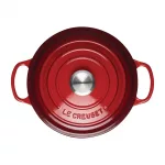 Le Creuset Cast Iron Round Casserole Dish Cerise 20cm - Image 3