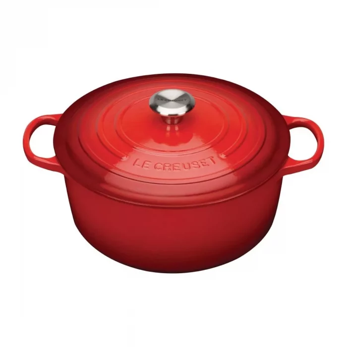 Le Creuset Cast Iron Round Casserole Dish Cerise 20cm - Image 1