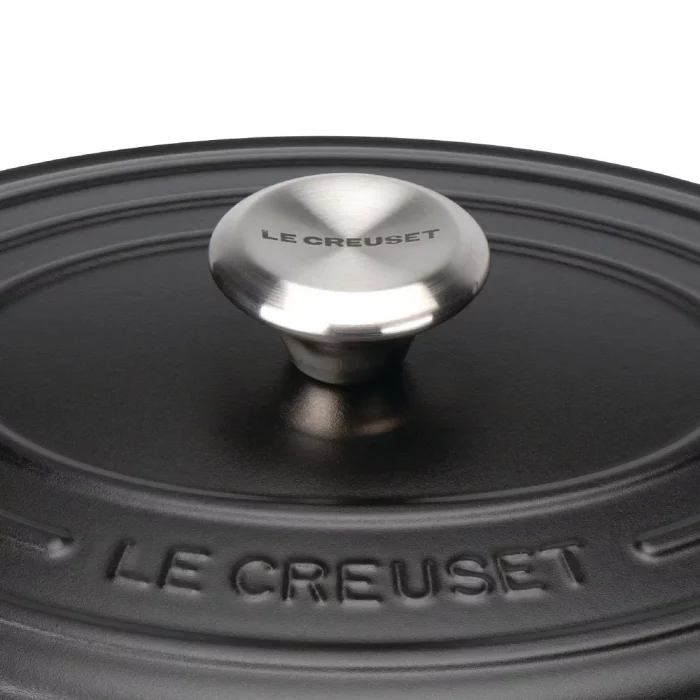 Le Creuset Cast Iron Oval Casserole Dish Satin Black 27cm - Image 4