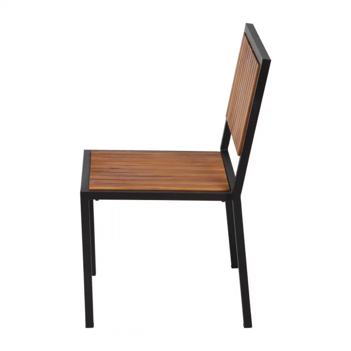 Bolero Steel & Acacia Side Chairs (Pack of 4) - Image 7
