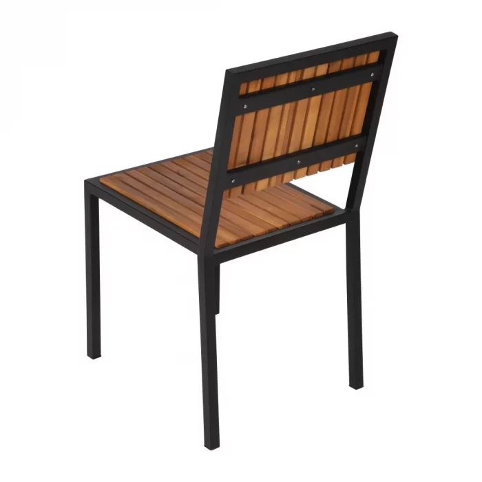 Bolero Steel & Acacia Side Chairs (Pack of 4) - Image 10