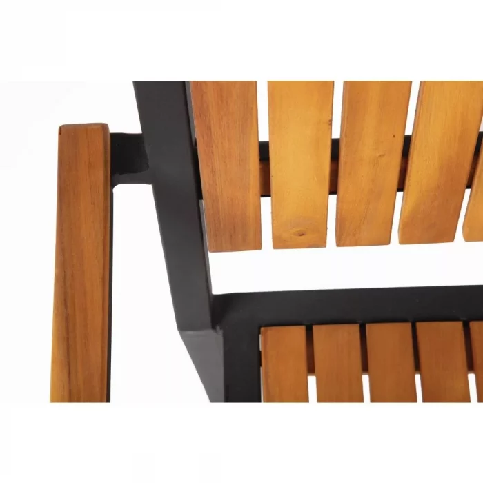 Bolero Steel & Acacia Armchair (Pack of 4) - Image 6