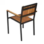 Bolero Steel & Acacia Armchair (Pack of 4) - Image 9