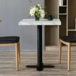Bolero Pre-Drilled Square Table Top Marble Effect 700mm - Image 6