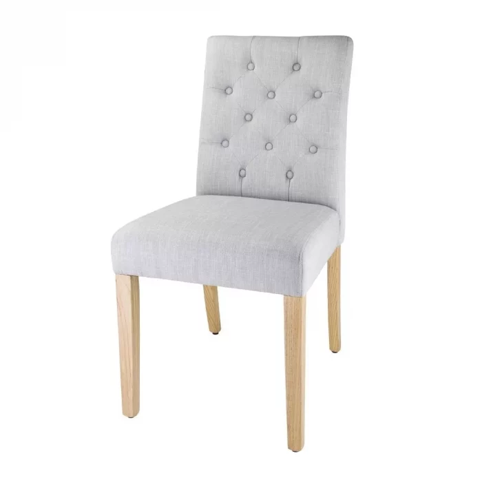 Bolero Chiswick Button Dining Chairs French Grey (Pack of 2) - Image 1