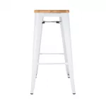 Bolero Bistro High Stools with Wooden Seatpad White (Pack of 4) - Image 3