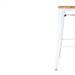 Bolero Bistro High Stools with Wooden Seatpad White (Pack of 4) - Image 4