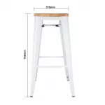 Bolero Bistro High Stools with Wooden Seatpad White (Pack of 4) - Image 7