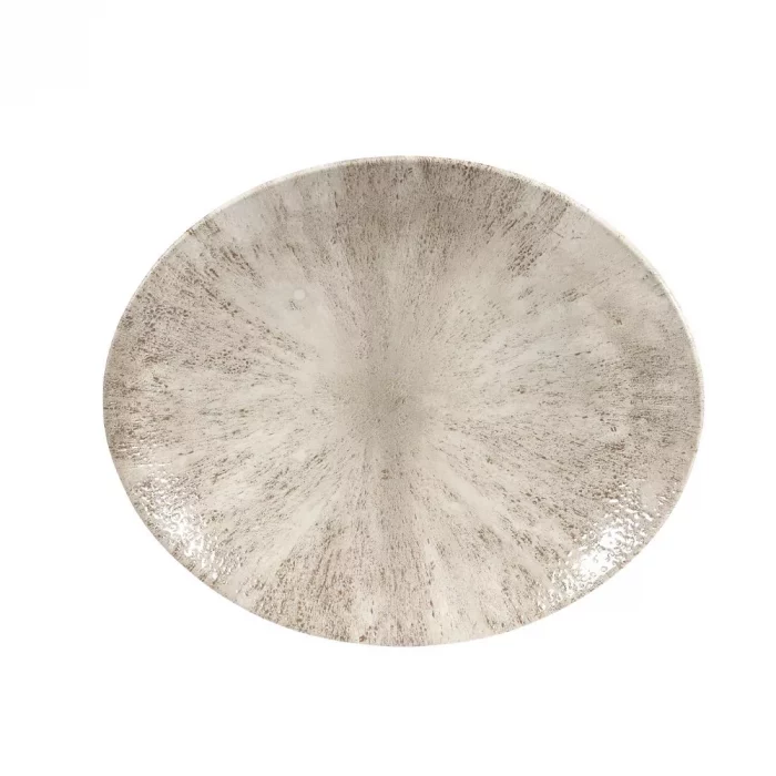 Churchill Studio Prints Stone Coupe Oval Plates Agate Grey 270mm (Pack of 12) - Image 1