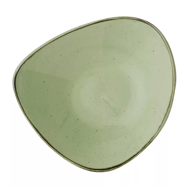 dx013_new23.jpg Churchill Stonecast Sage Green Triangle Bowl 235mm (Pack of 12) - Image 1