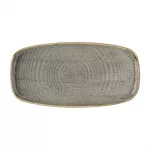 Churchill Stonecast Peppercorn Grey Chefs' Walled Oblong Plate 300mm (Pack of 12)