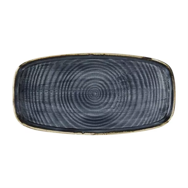 dx026_new23.jpg Churchill Stonecast Blueberry Chefs' Walled Oblong Plate 300mm (Pack of 6) - Image 1