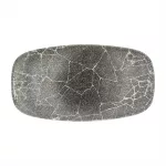 Churchill Studio Prints Kintsugi Quartz Black Chefs' Oblong Plate No. 4 (355 x 189mm) (Pack of 6)